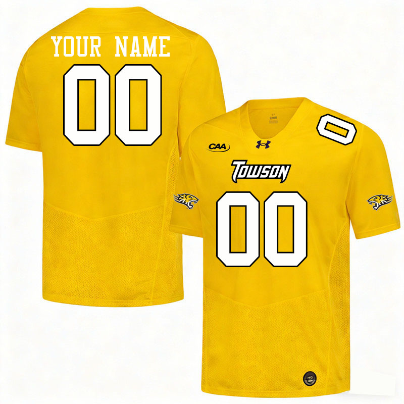 Custom Towson Tigers Name And Number Football Jerseys-Gold